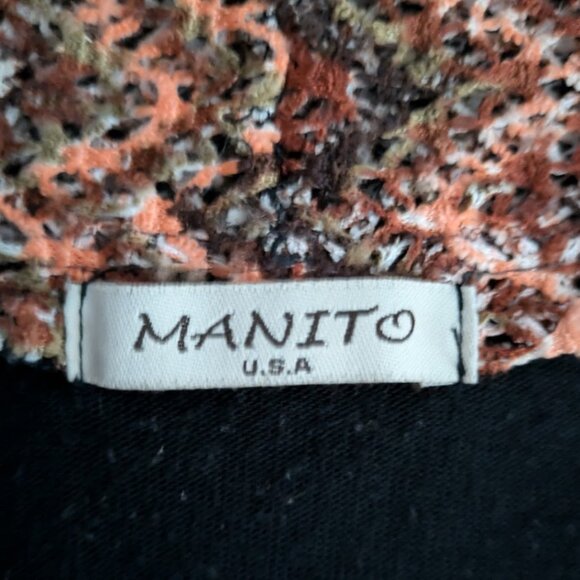 Retro Style Colorful Crochet Knit Open Front Cardigan Size Small - Picture 3 of 4